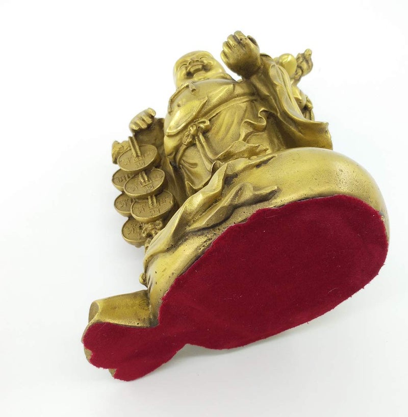 WEALTHCOMING Fengshui Buddha Statues for Lucky & Happiness,Laughing Buddha Figurines Sculptures Carrying Money Bag God of Wealth Statue Home Decor, Housewarming Congratulatory Gifts (Medium) - Image 5